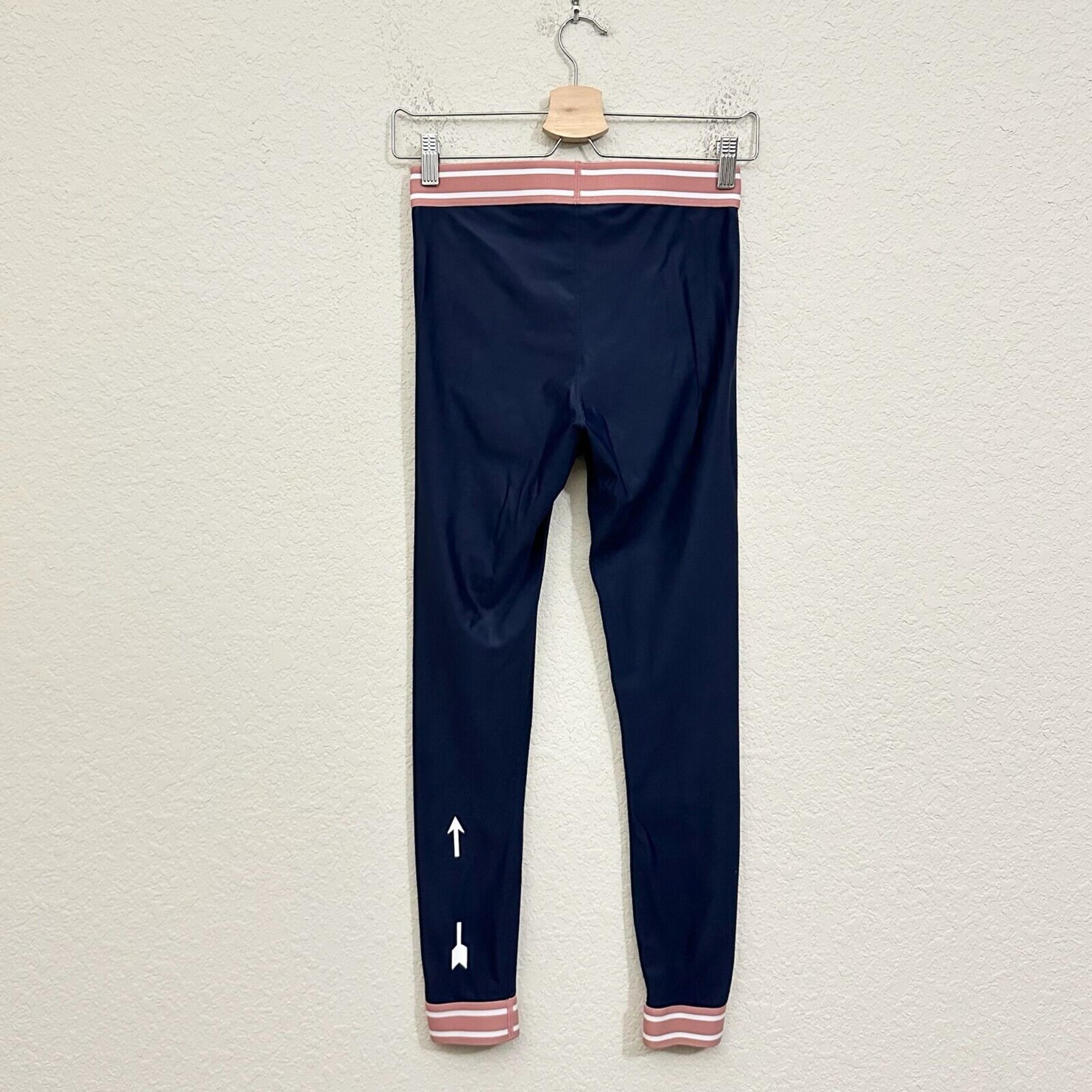 Leggings Navy Blue Mid Rise Yoga Gym Activewear - THE UPSIDE