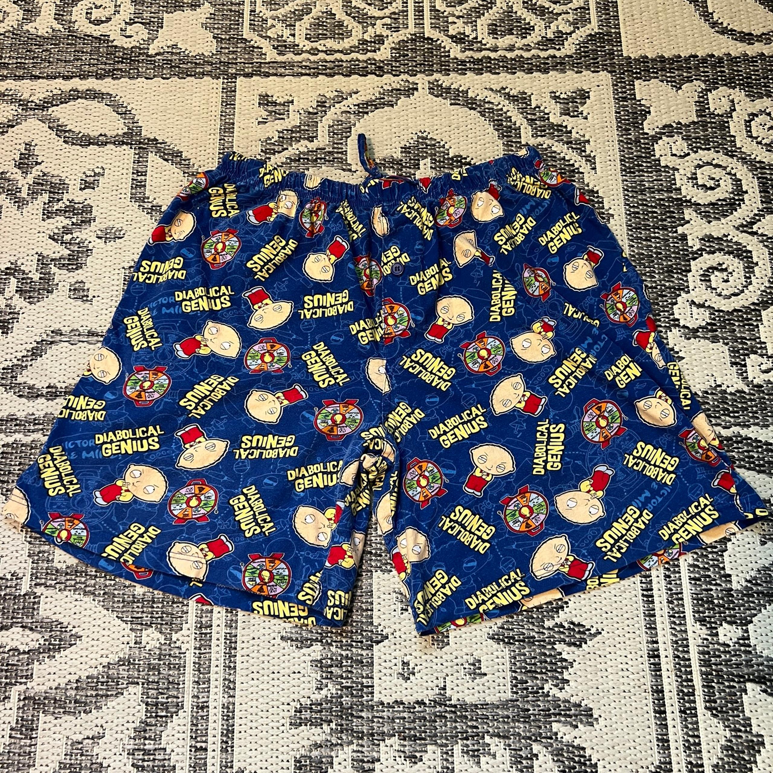 Family Guy Diabolical Genius Stewie Pajama Shorts Size Large