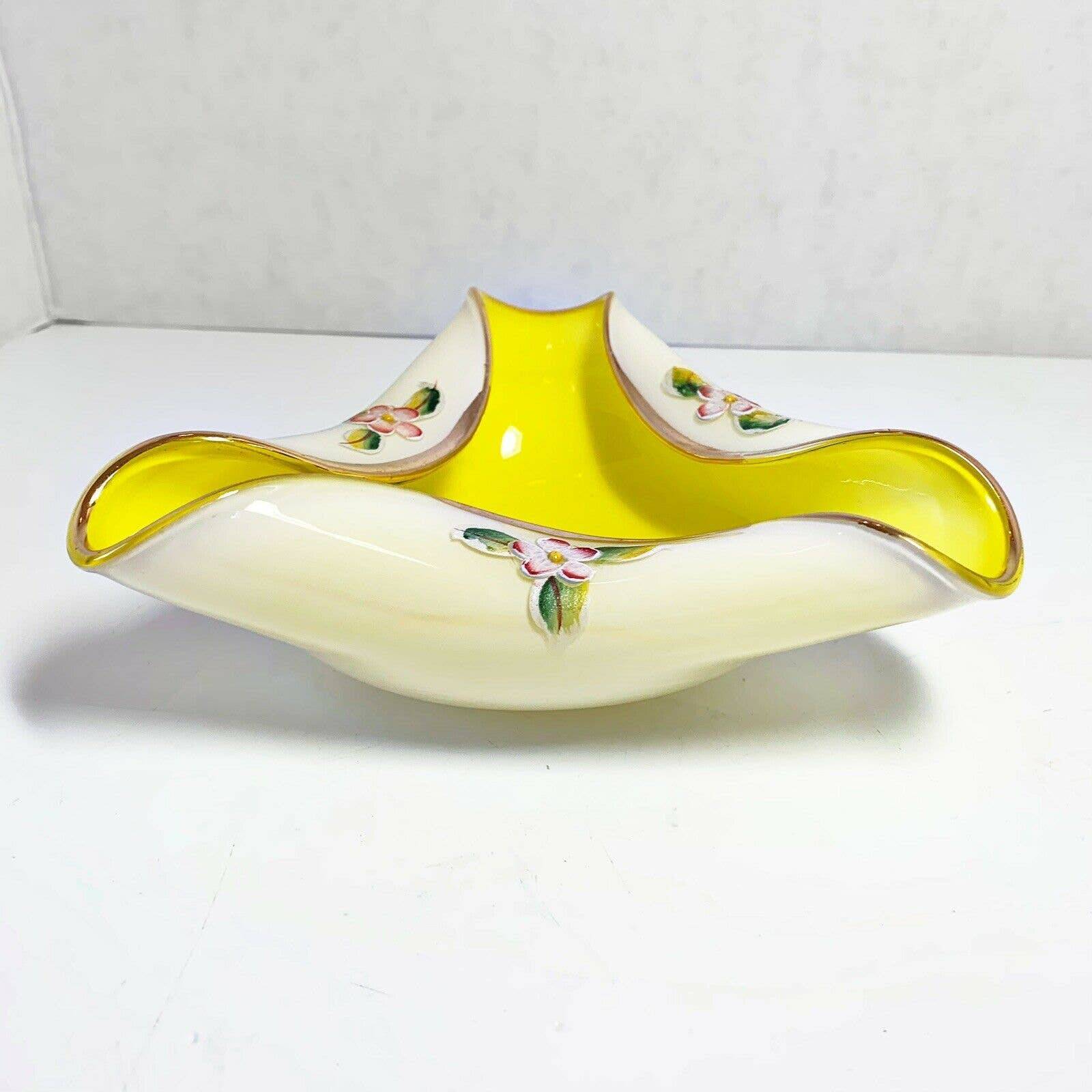 Murano Tri-Corner Italian Art Glass Dish