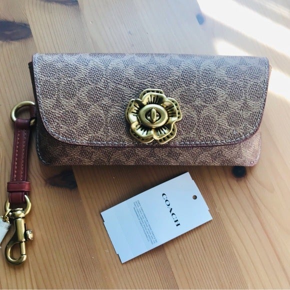 Coach Sunglass Case Bag Charm In Signature Canvas