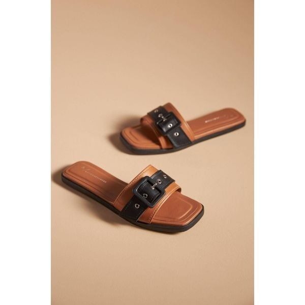 By Anthropologie Buckle Slide Sandals 40 NWOB