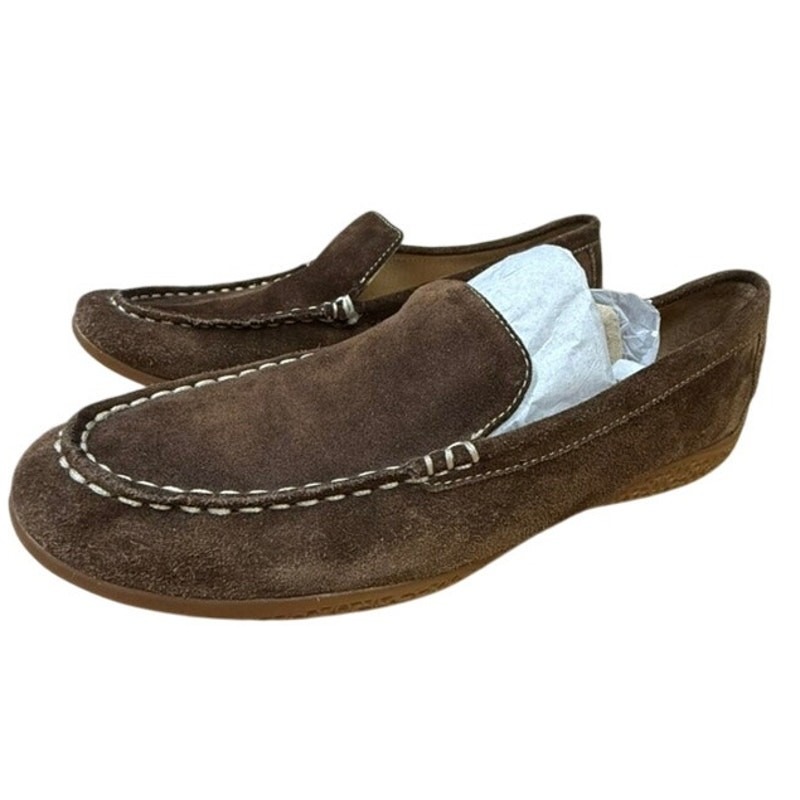 "Coach" Women's Brown Suede Loafers SZ 8 Driving Shoes Designer Preppy Old Money