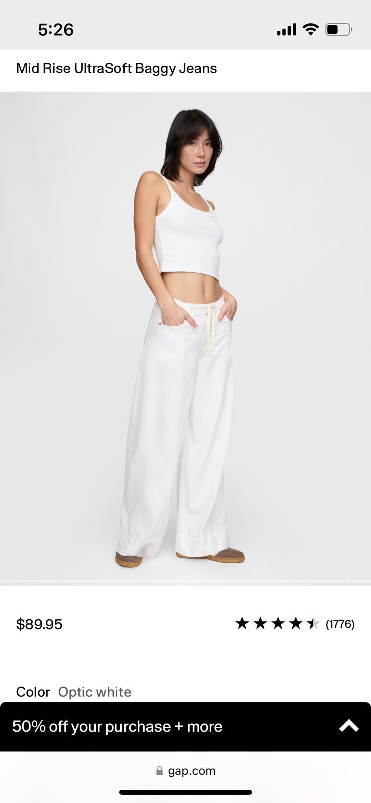Gap Baggy Mid Rise Size 4 ultra soft wide leg jeans