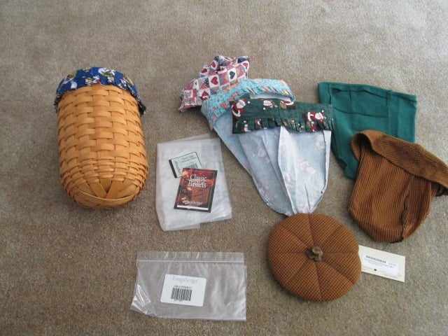 Longaberger 2001 Large Gatehouse basket set plus extras