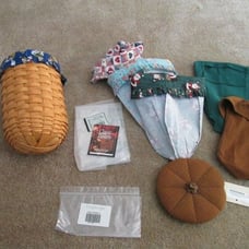 Longaberger 2001 Large Gatehouse basket set plus extras