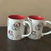 Spectrum Set of 2 Santa Face Christmas Coffee Mugs New Ceramic