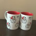 Spectrum Set of 2 Santa Face Christmas Coffee Mugs New Ceramic