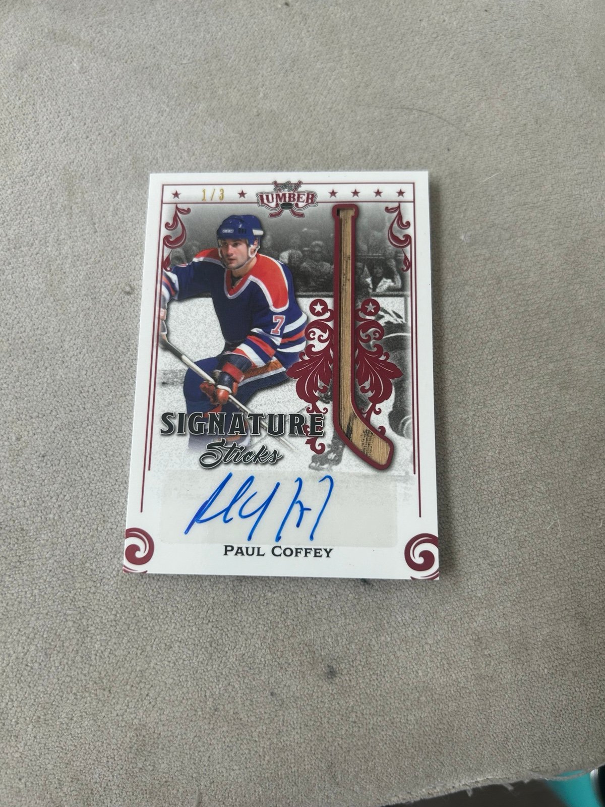 Paul Coffey game used stick card