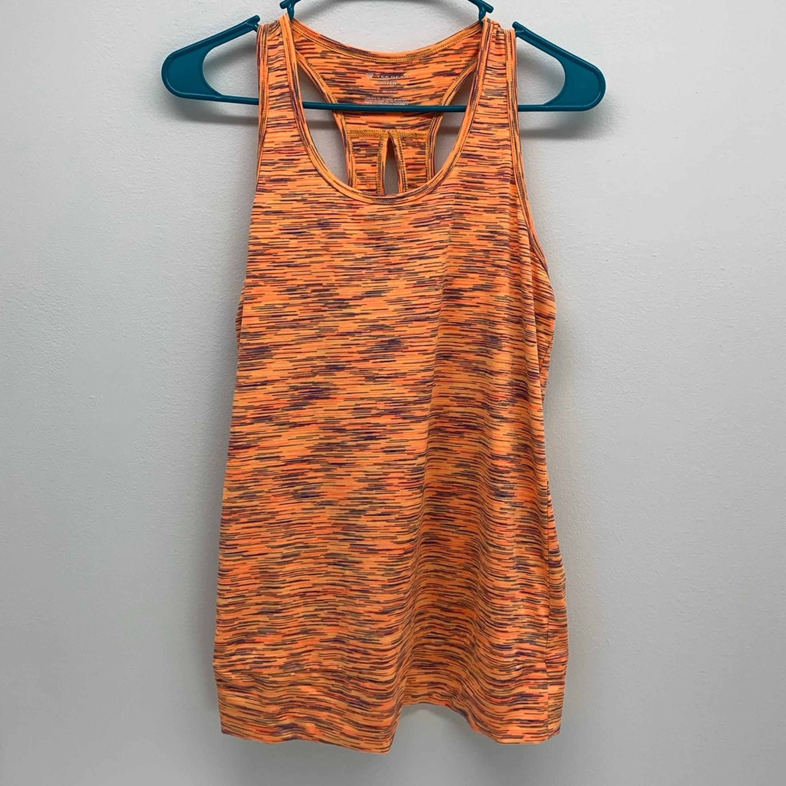 Tek Gear Athletic Tank Top Womens Small Keyhole Racerback Space Dye Multicolor