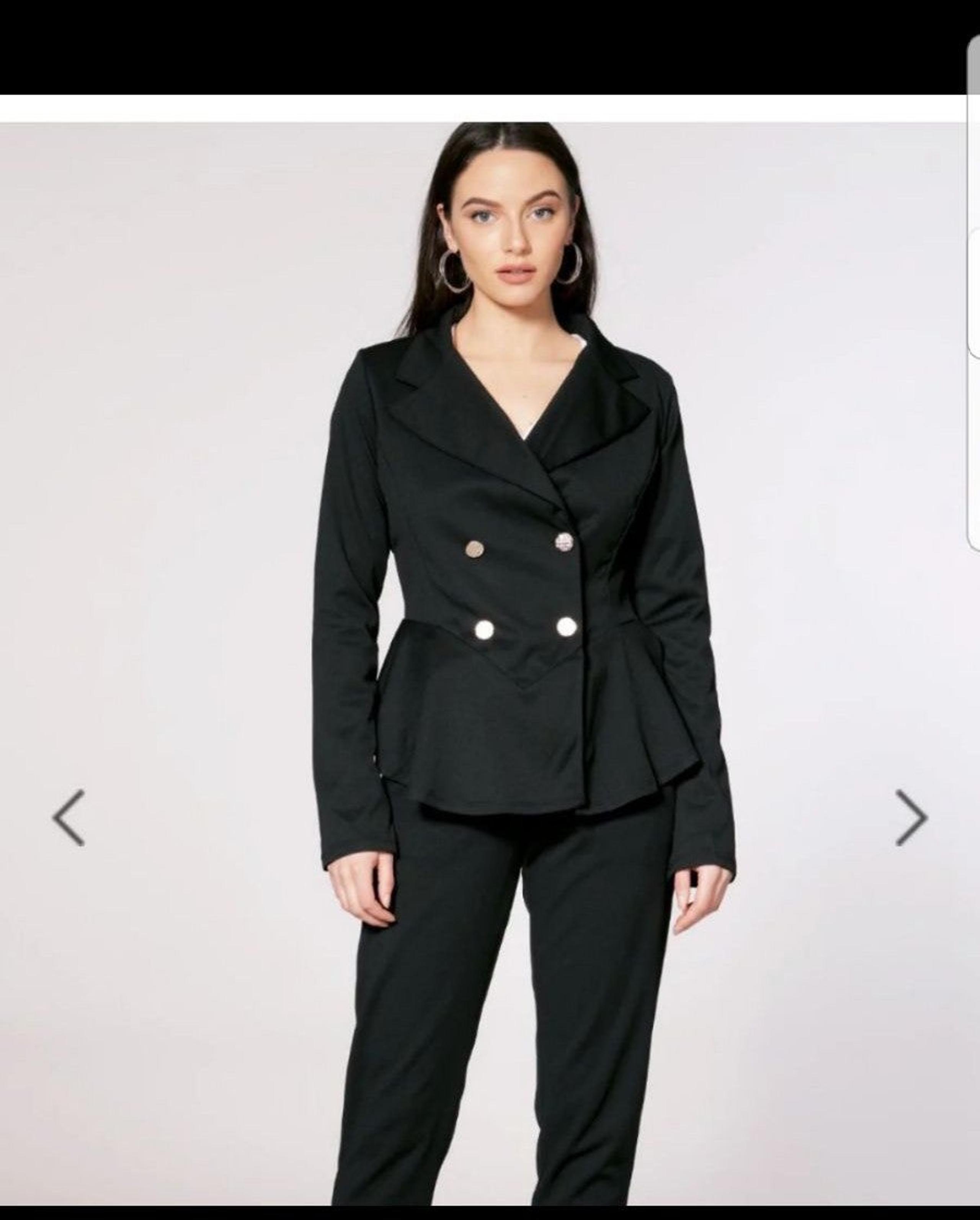 NWT Double Breasted Ruffle Hem Blazer