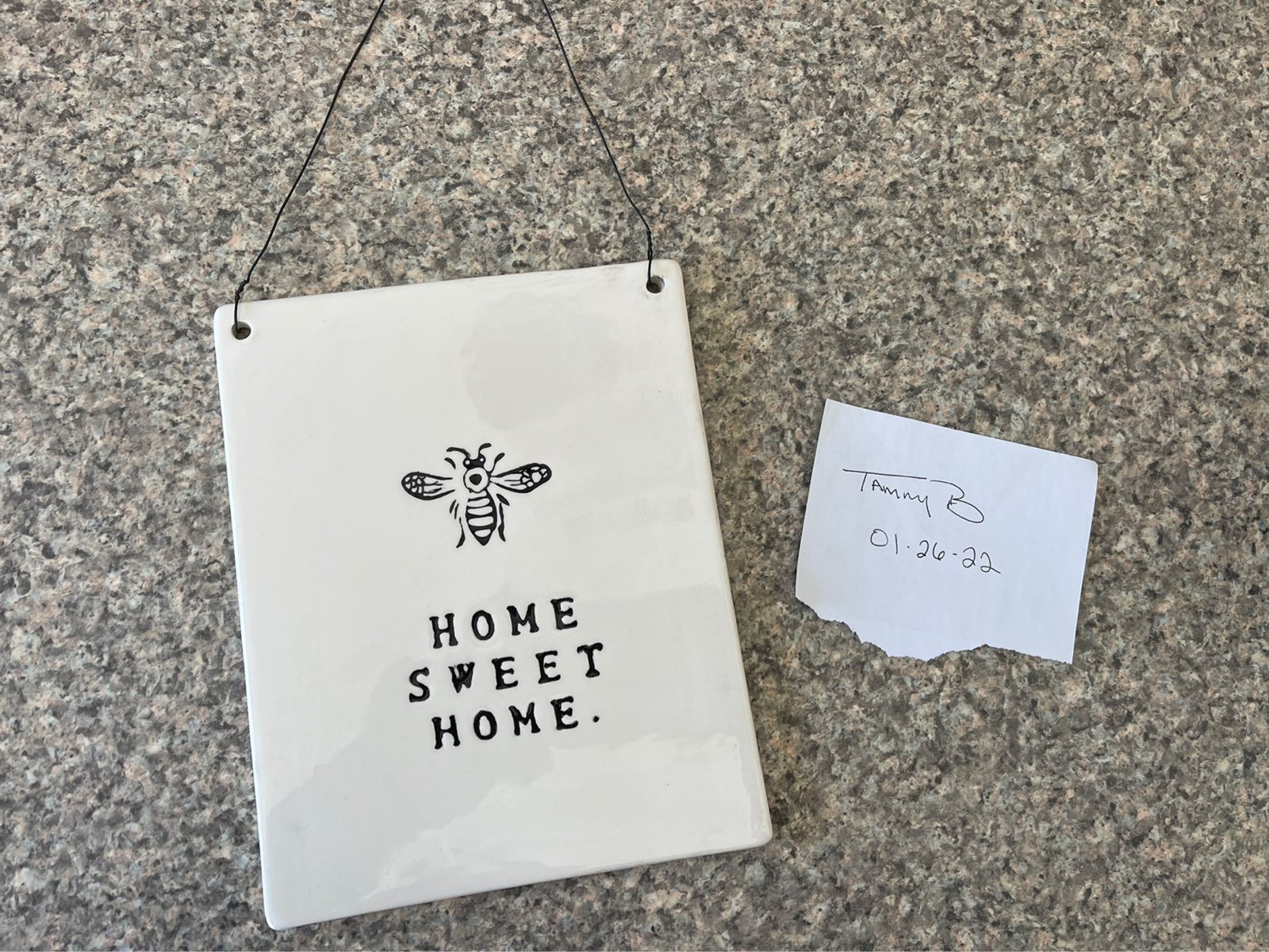 Rae dunn bee home sweet home plaque