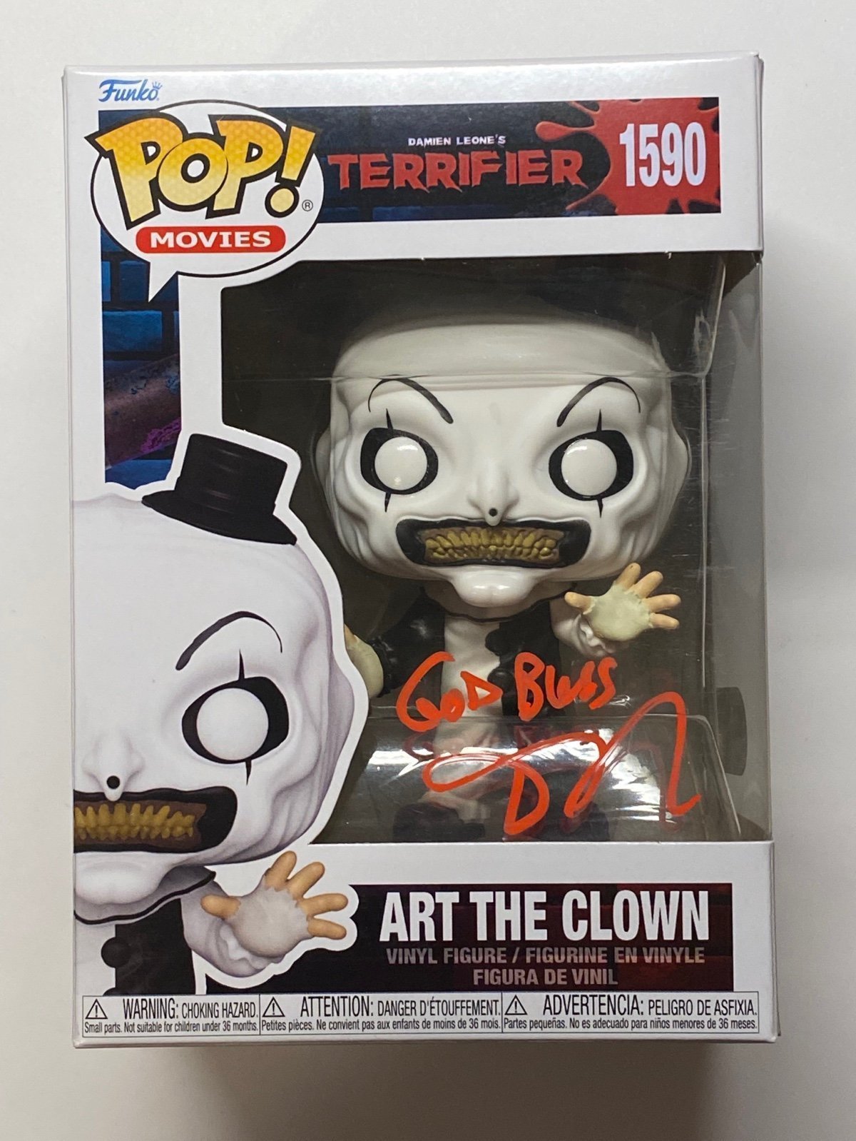 Terrifier Art the Clown Funko Pop 1590 Signed by Daniel Roebuck
