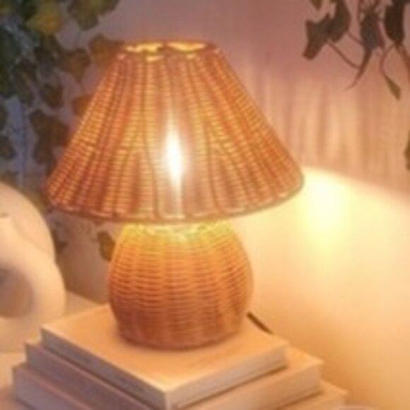 NEW Table Lamp Rattan Beside Lamp,3 Colors Adjustable Vintage Wicker Wooden