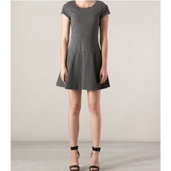 Diane VonFurstenberg Marley gray short sleeve ponte jersey fit & flare dress
