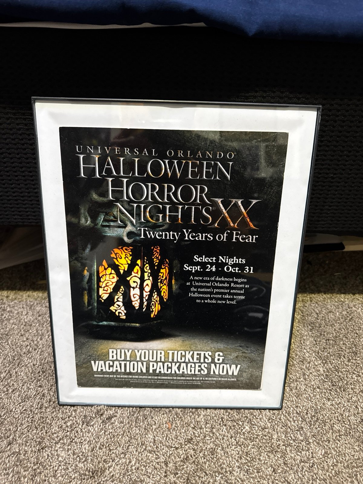 Halloween Horror Nights XX Ad Framed Poster