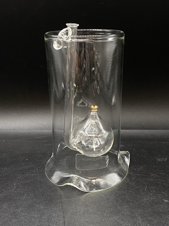 Wolfard Glass Oil Lamp Huricana Tear Drop Wick Glass Blowing Co Cylinder 6.25”