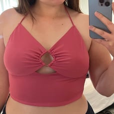 Pink tie-halter top