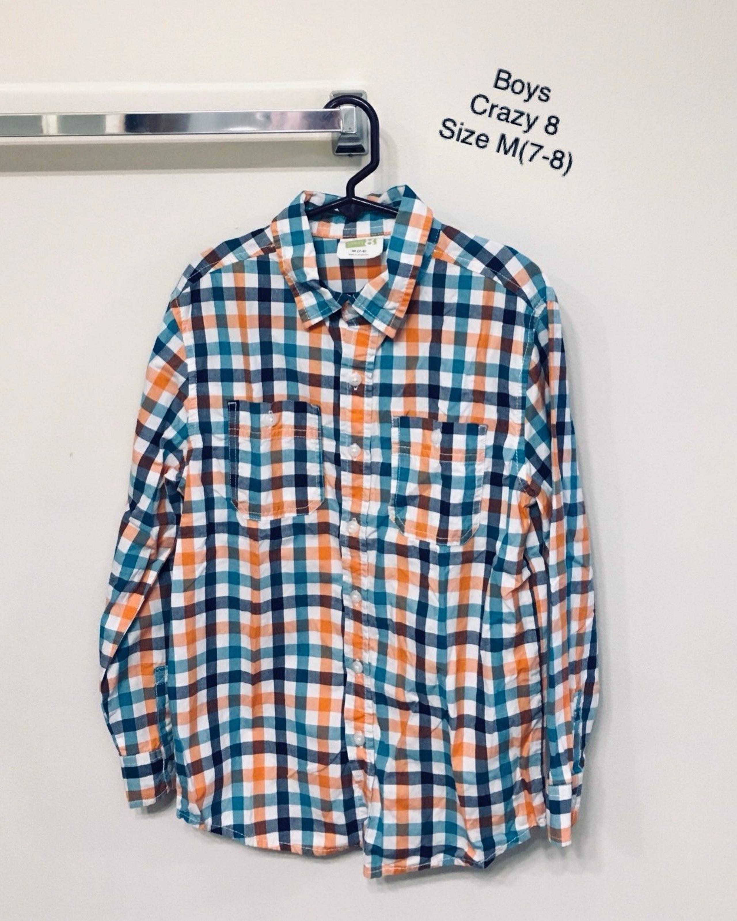 Boy’s Crazy8 Long Sleeve Button Up~ Size Medium (7-8)