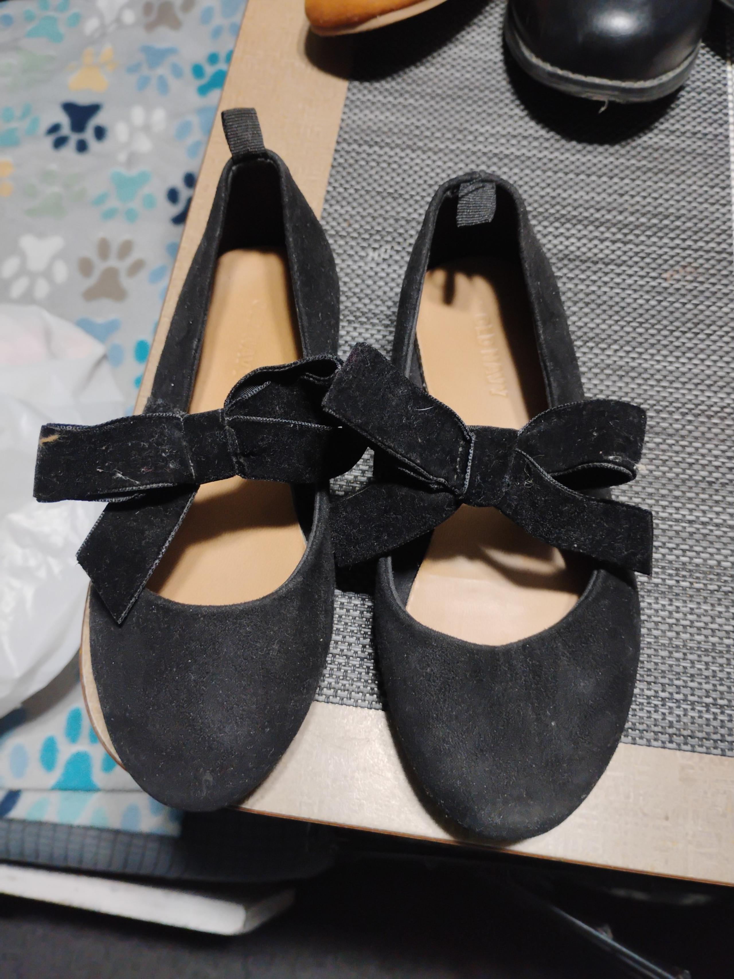 Girls Black Slip Ons