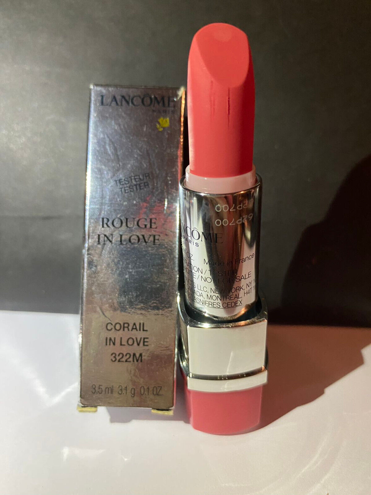 Lancome Rouge In Love High Potency Lipstick 3.4g 322M Coral In Love clearcap