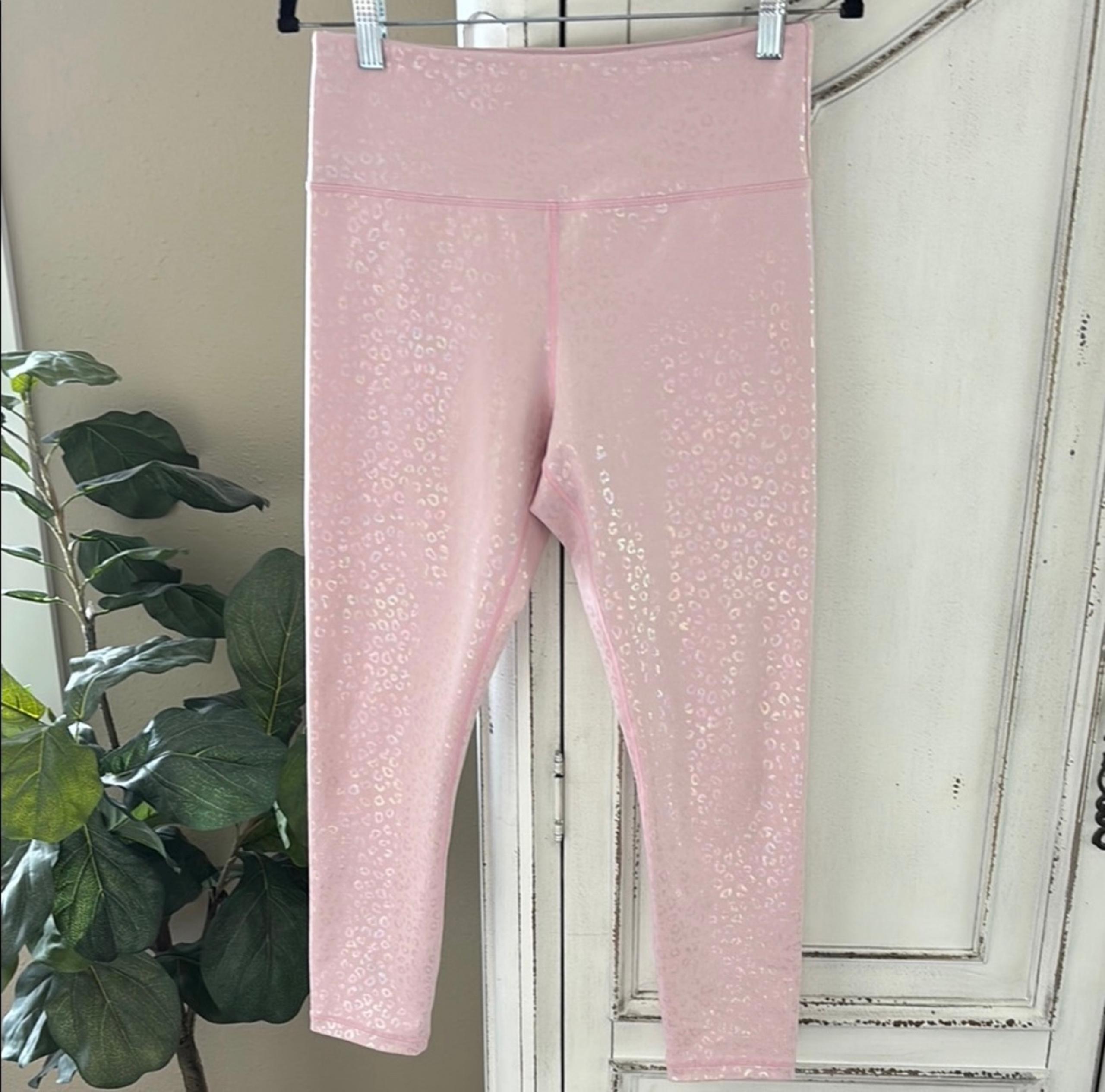 Zyia Active Womens 8-10 Pink Leopard Print Legging Pull On Athletic Stretch