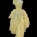Mac Duggal Yellow One Shoulder Beaded Ruffled High Low Prom Pageant Formal Gown