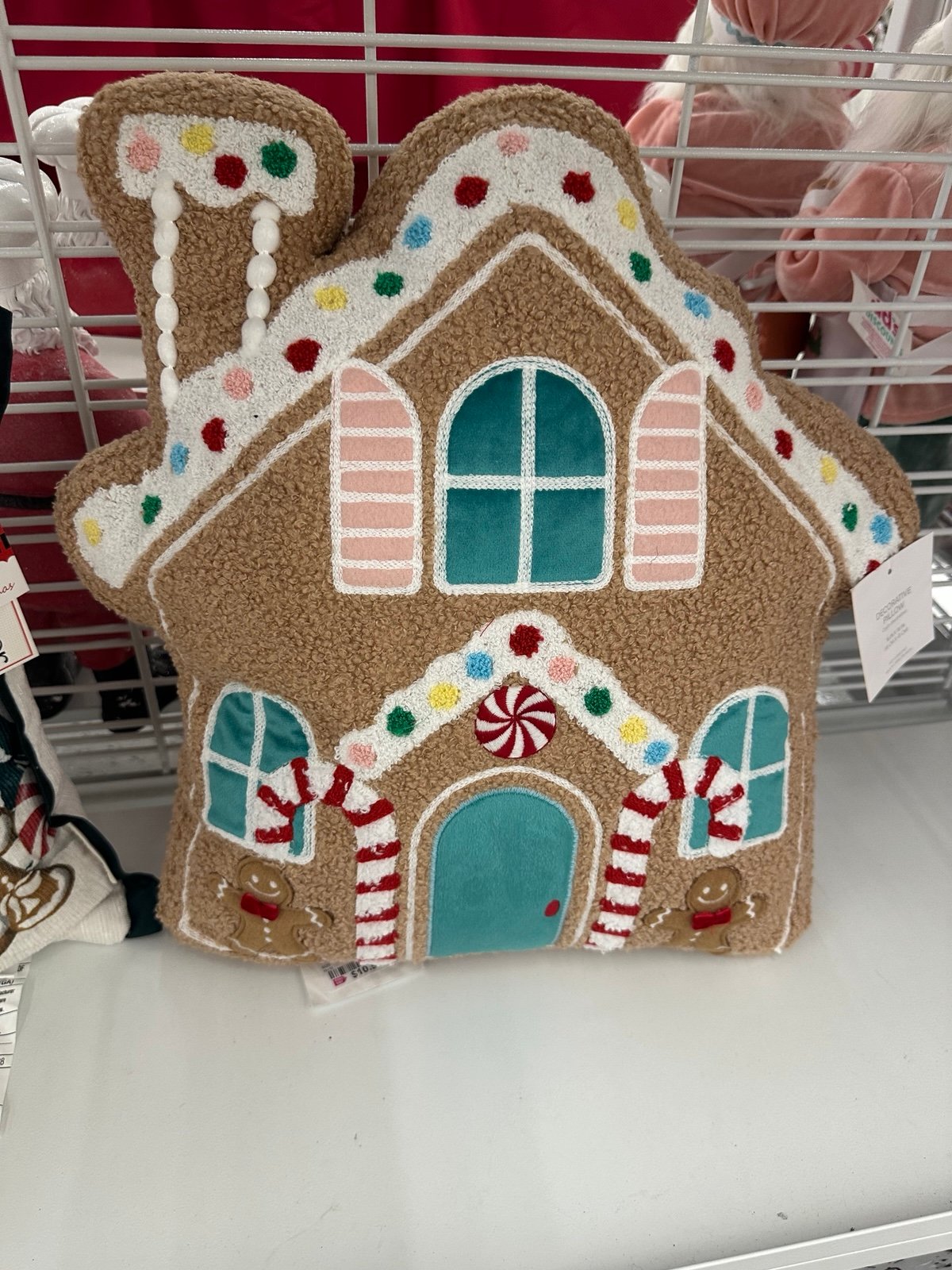 Cozy Gingerbread House Decorative Pillow