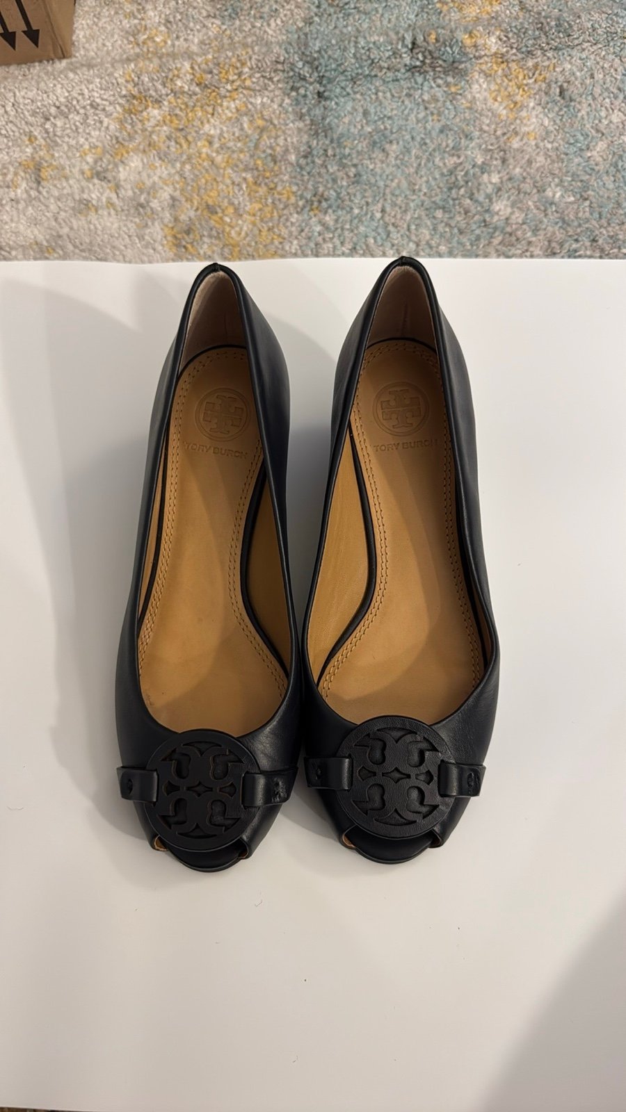New in box Tory Burch Claire 65mm Calf Leather Open Toe
