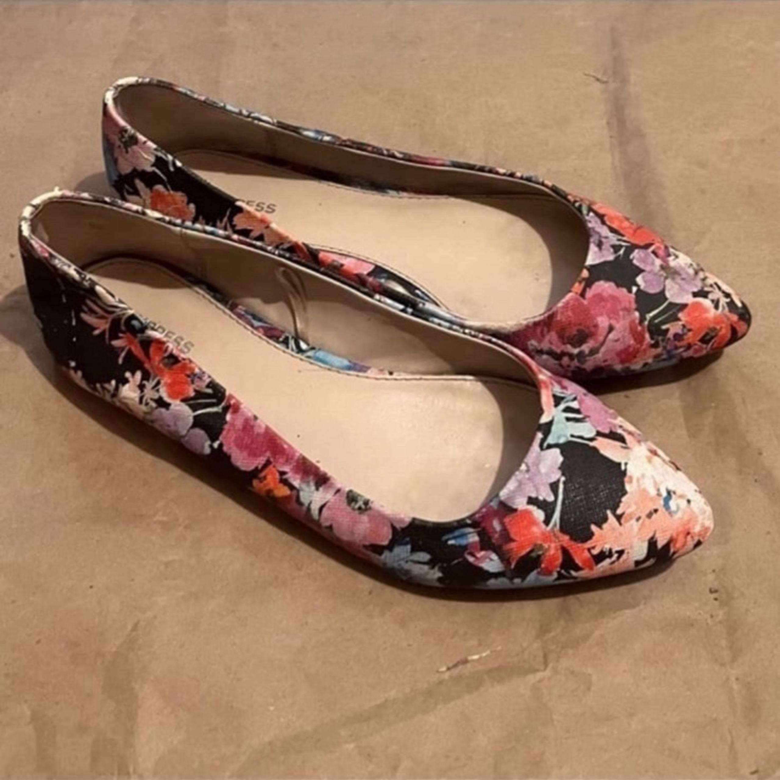 Express Floral Ballet Flats Size 7