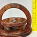 2 VTG Wood Collapsable Paisley Baskets Bowls Boho 1970s India