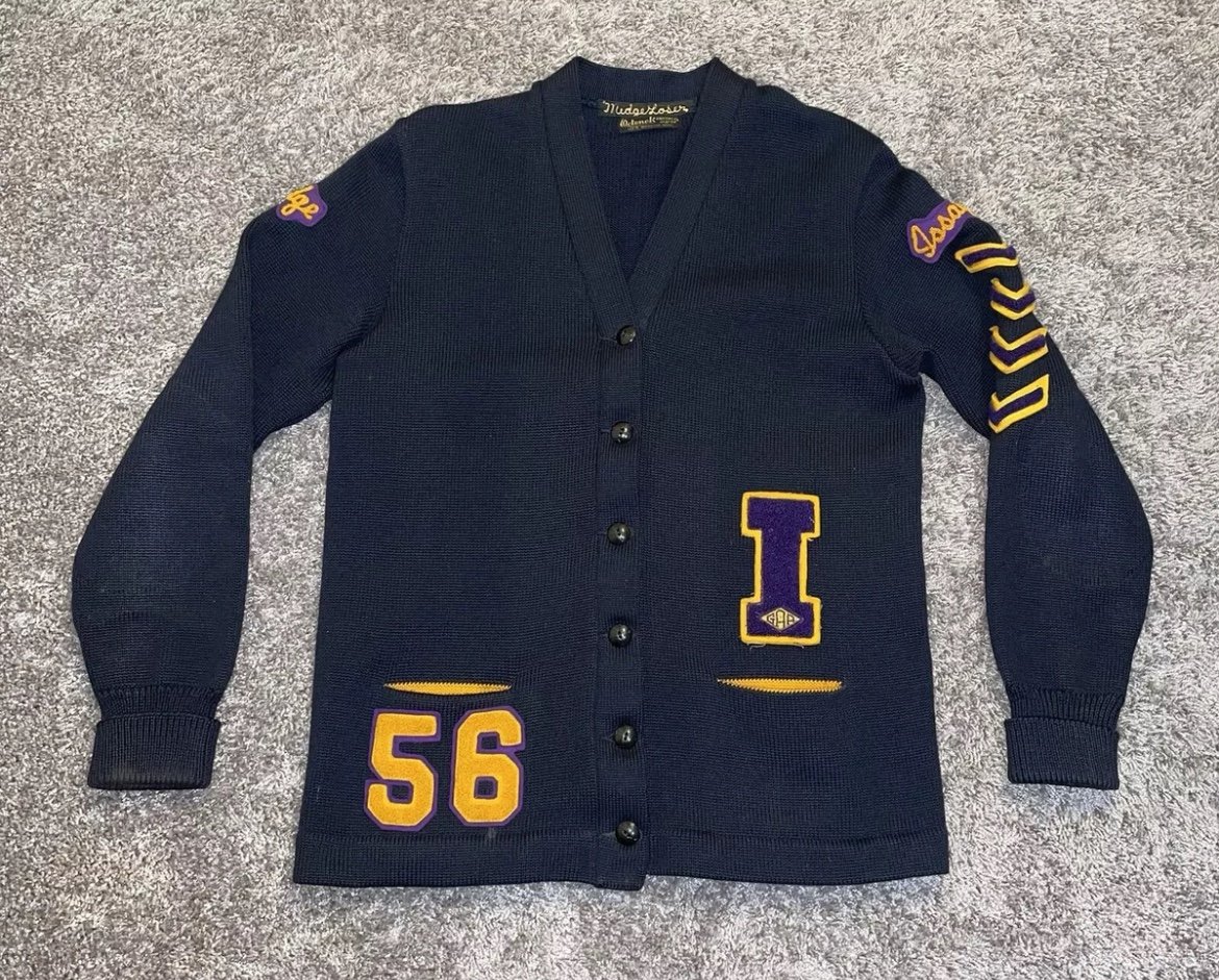Vintage 50s Women’s Varsity Cardigan Issaquah Washington Octonek 100 % Wool