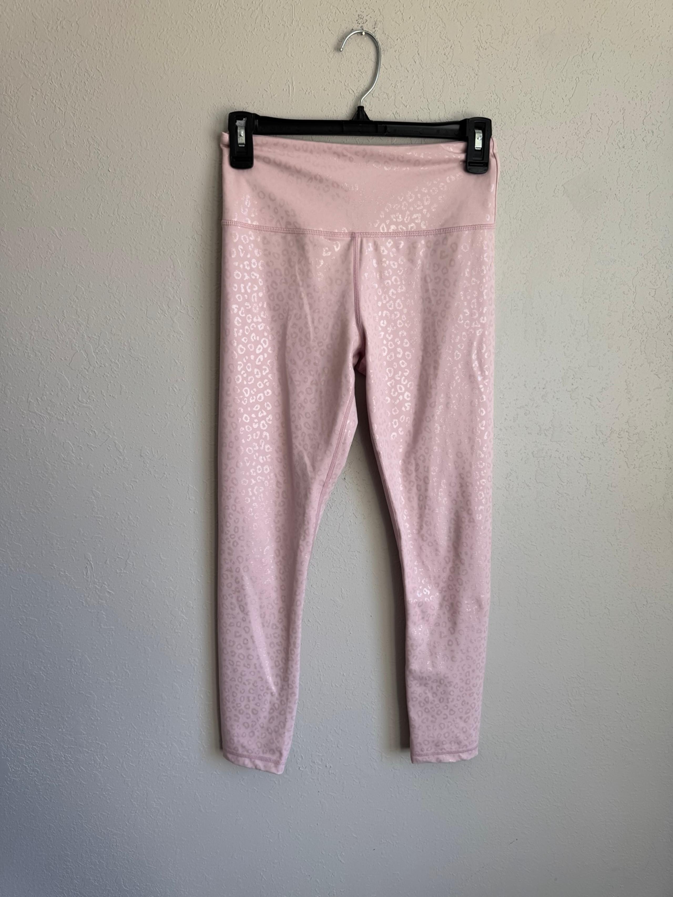 Zyia Active Pink Reflective Leopard Print High Rise Skinny Yoga Leggings Women 4