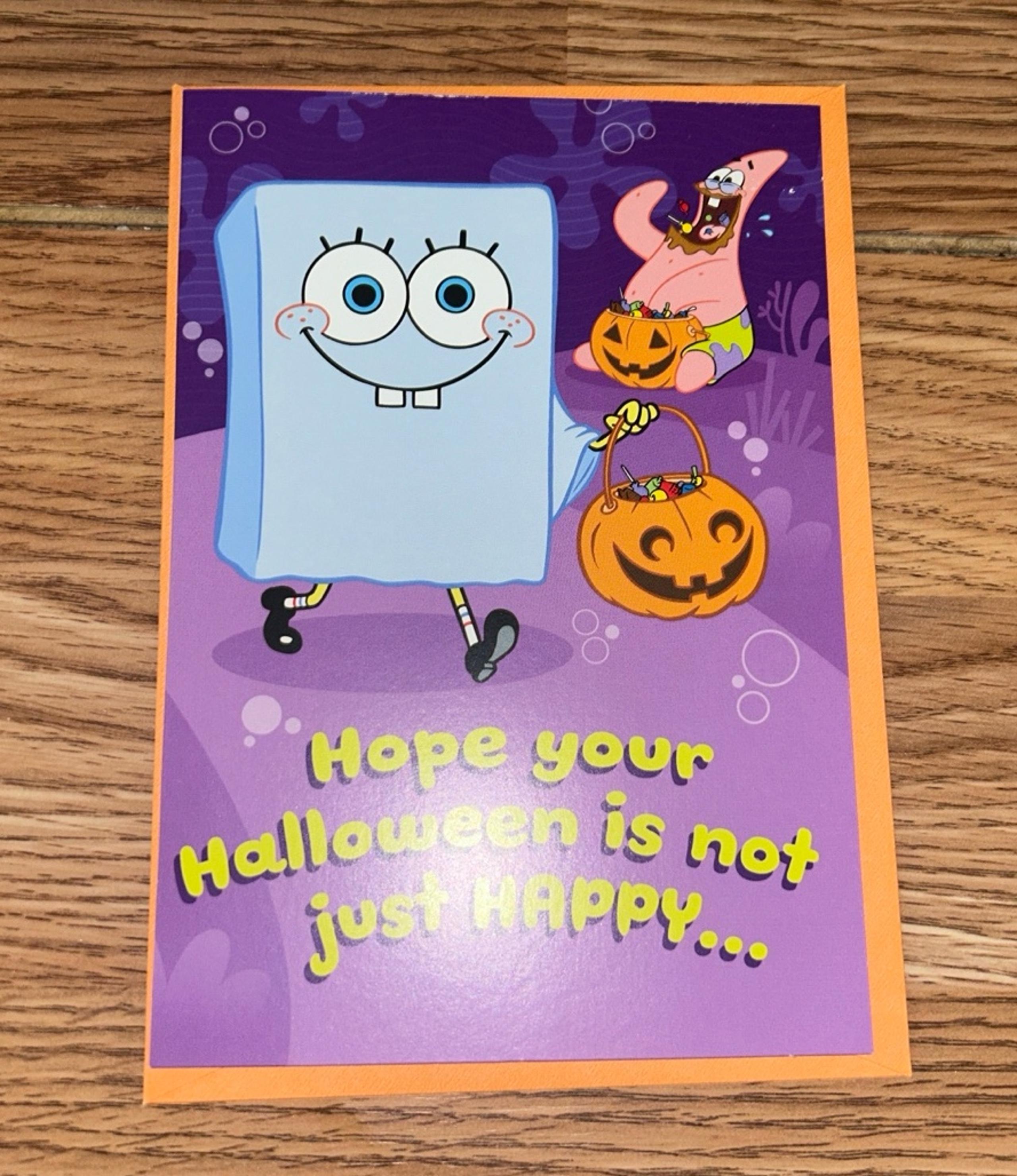 SpongeBob SquarePants Halloween Card Expressions from Hallmark NEW with Envelope