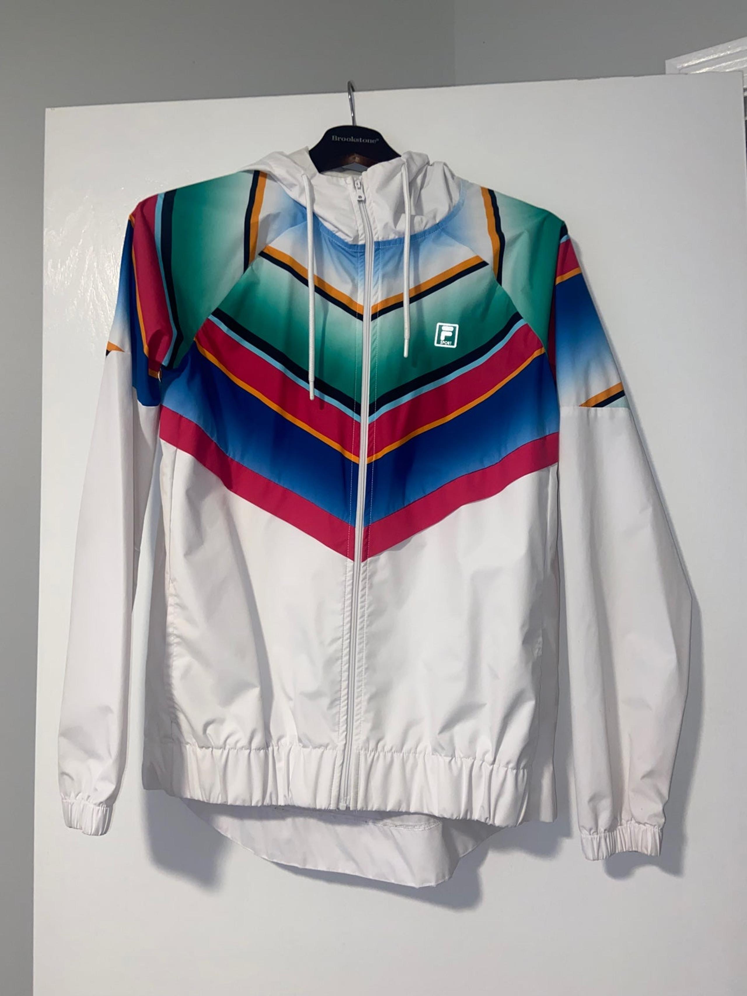 Fila White Windbreaker Rain Jacket