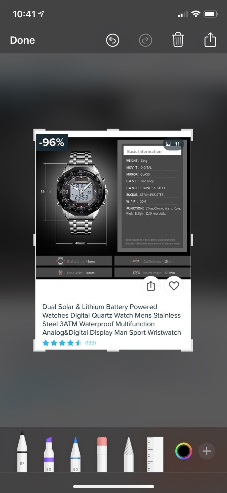 Dual solar,lithium battery powered watch