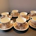Alfred Meakin Fair Winds Sailor Fairwell Brown 7 Tea Cup / 9 Sauces New York S/S