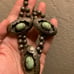 Native made shadowbox squash blossom style necklace