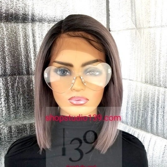 lavender soft purple ombre human bob wig