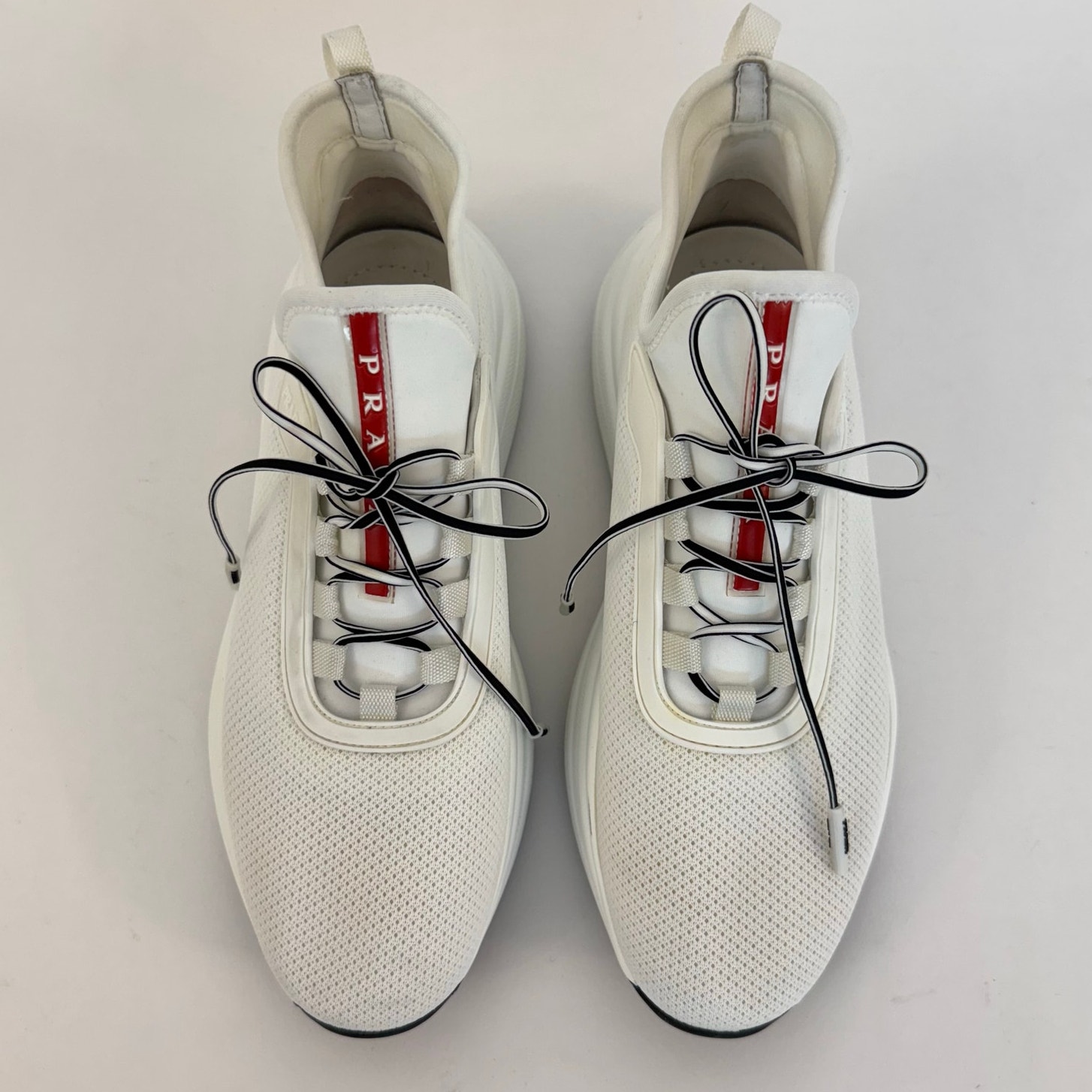 スニーカー PRADA WHITE MESH SNEAKERS Prada Mesh Neoprene White Sneakers Trainers 38 (US 8)