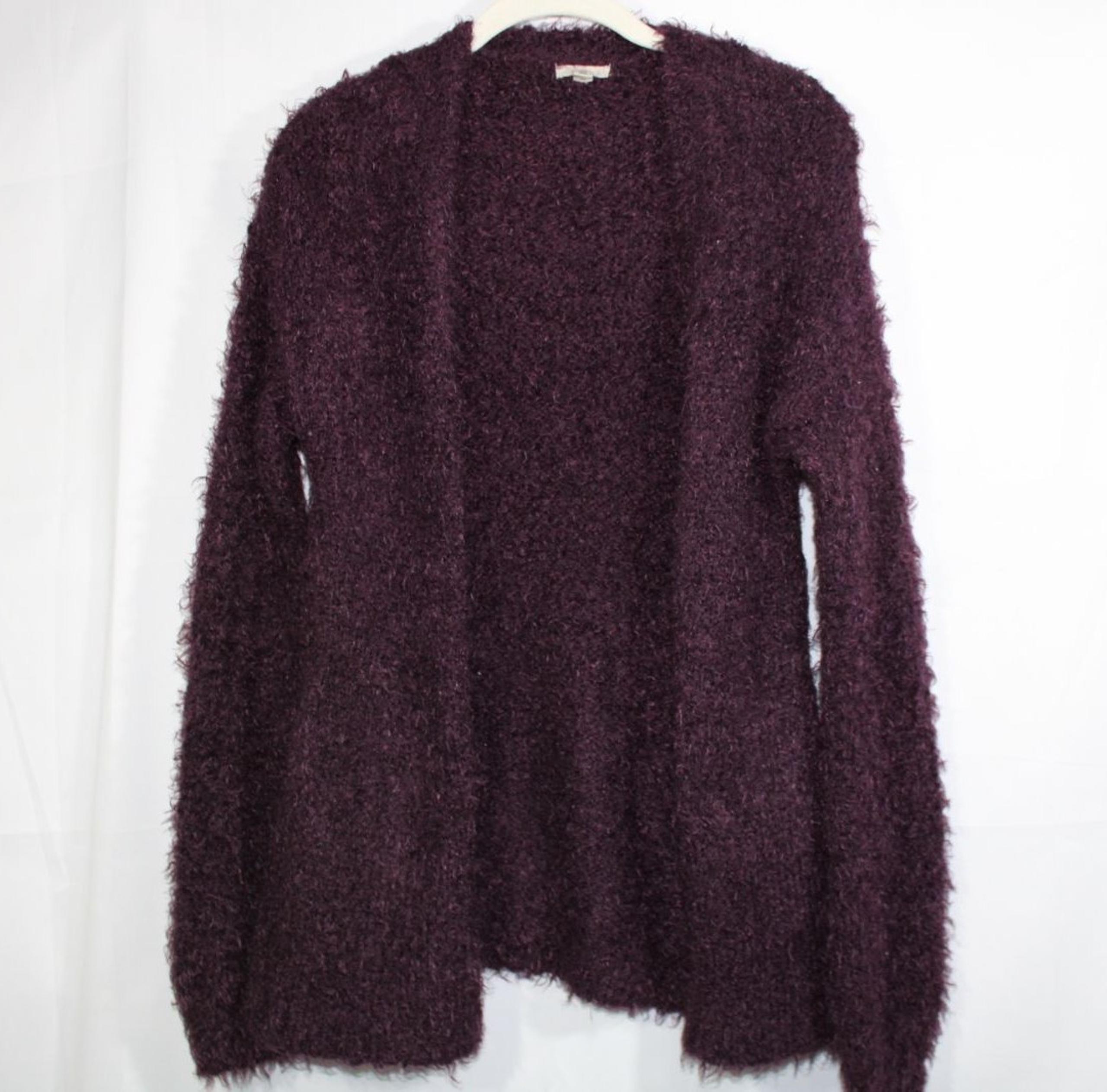 Ecote Eyelash Cardigan Sweater Purple XS