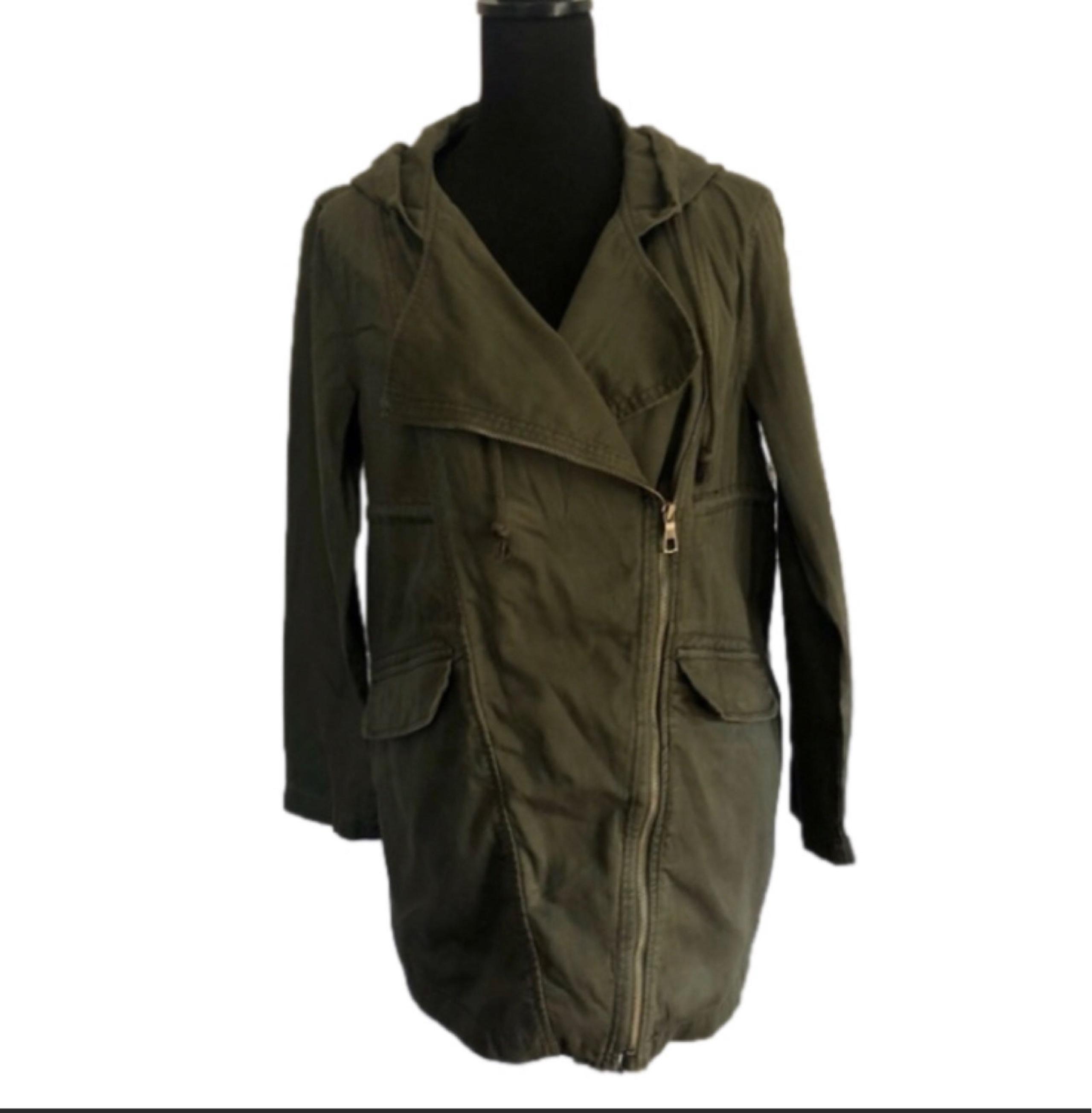 Old Navy Maternity Hunter Green Hooded Cotton Jacket Size Small