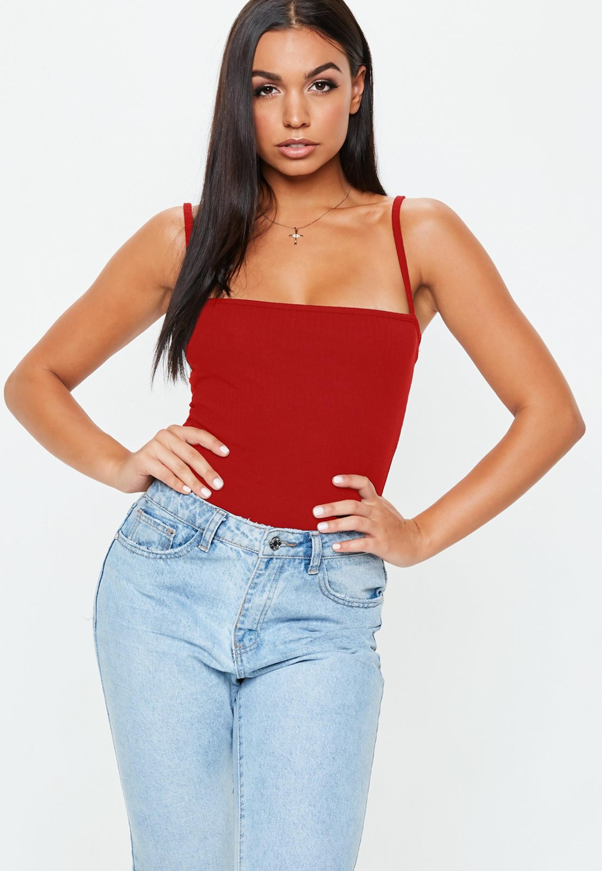 Dark red bodysuit tank top