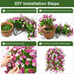 Artificial Faux Hanging Flowers Plants Baskets for Outdoor Spring Summer Decorat