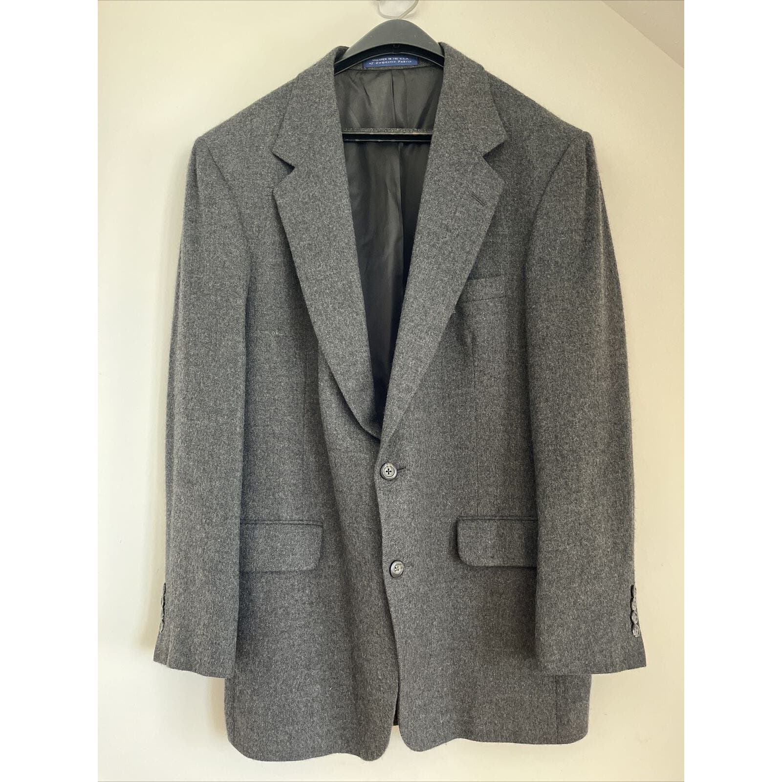 Loro Piana Nordstrom 100% Worsted Camelhair Gray Blazer Jacket Coat Mens 42L
