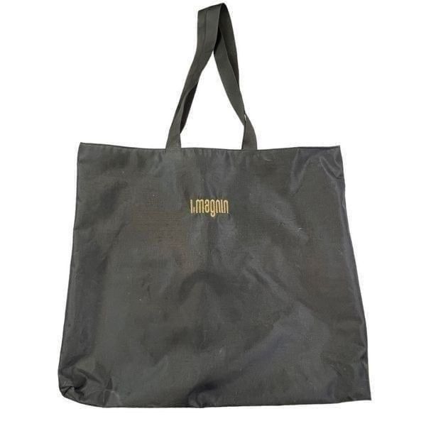 l.Magnin Women's Black Double Handle Strap Reusable Shoulder Handbag Tote Bag