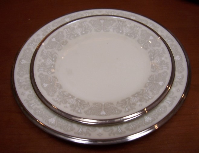 Salad Plate w/ Bread & Butter Plate - Snow Lily by Lenox