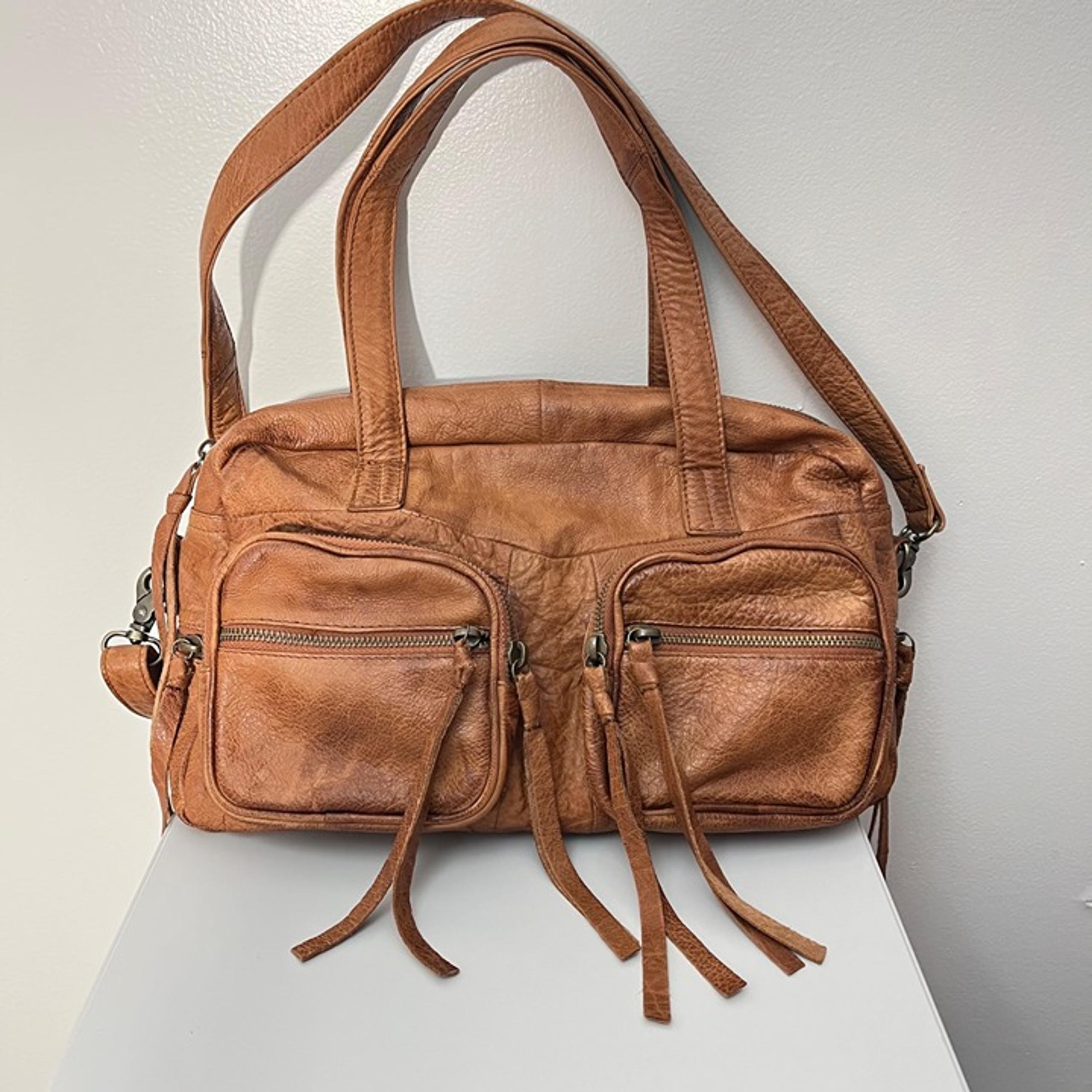Anthropologie Day & Mood Vera Satchel  Walnut Leather Bag