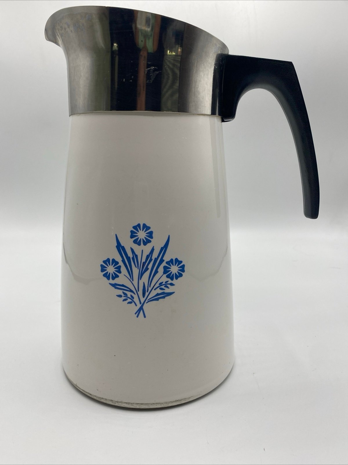 Vintage Corn Flower Blue Corelle Stovetop Coffee Percolator - 9 cup