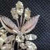 Vintage D'OR Sterling Silver Clear Rhinestone Flower Leaf Pin / Brooch