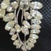 Vintage D'OR Sterling Silver Clear Rhinestone Flower Leaf Pin / Brooch